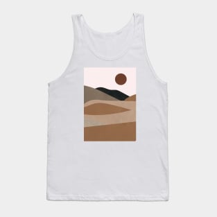 Neutral, Mid Century, Montain, Hill, Nordic, Boho Print Tank Top